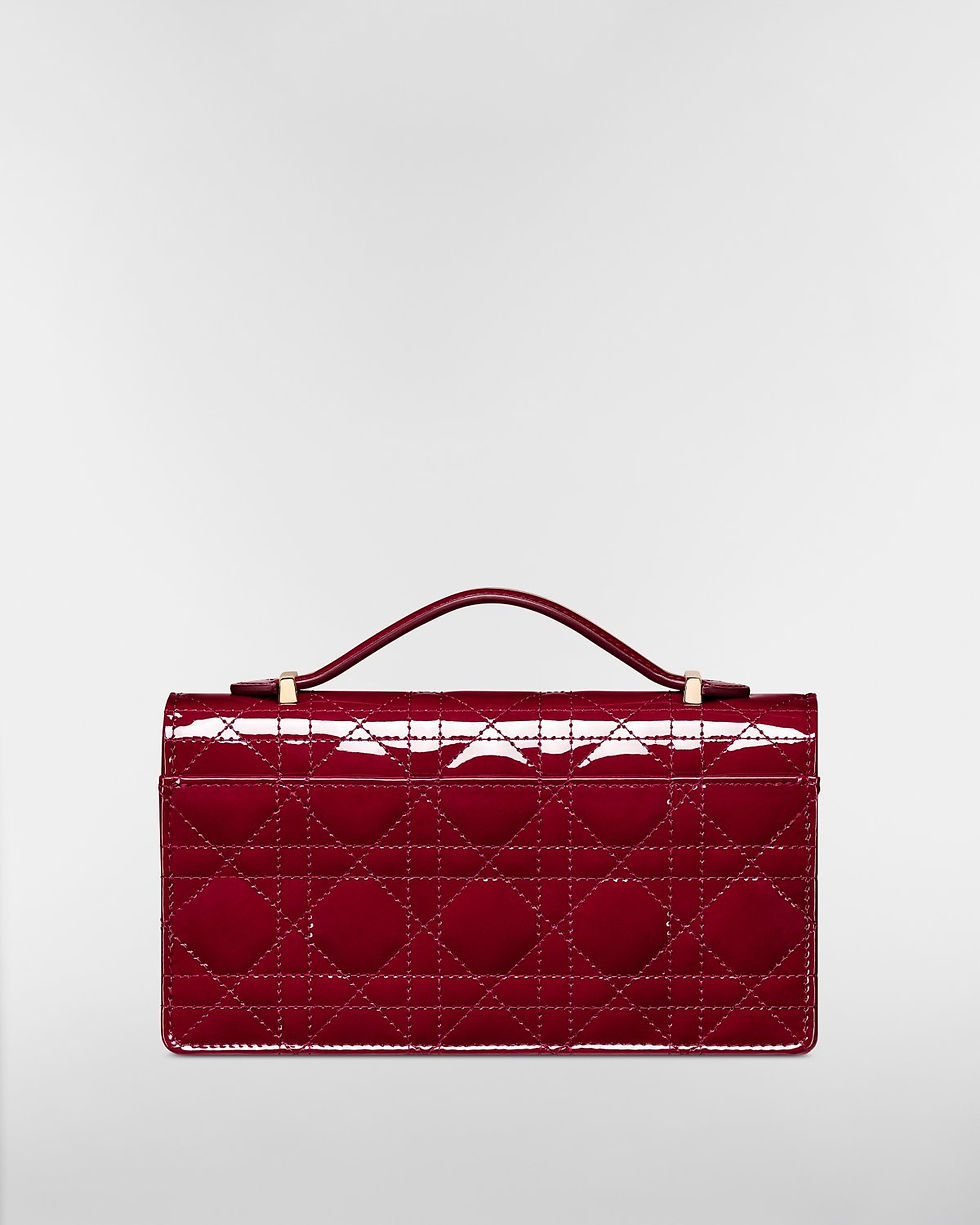 Thumbnail: Dior My Dior Mini bag in cherry red patent Cannage calfskin – view 3