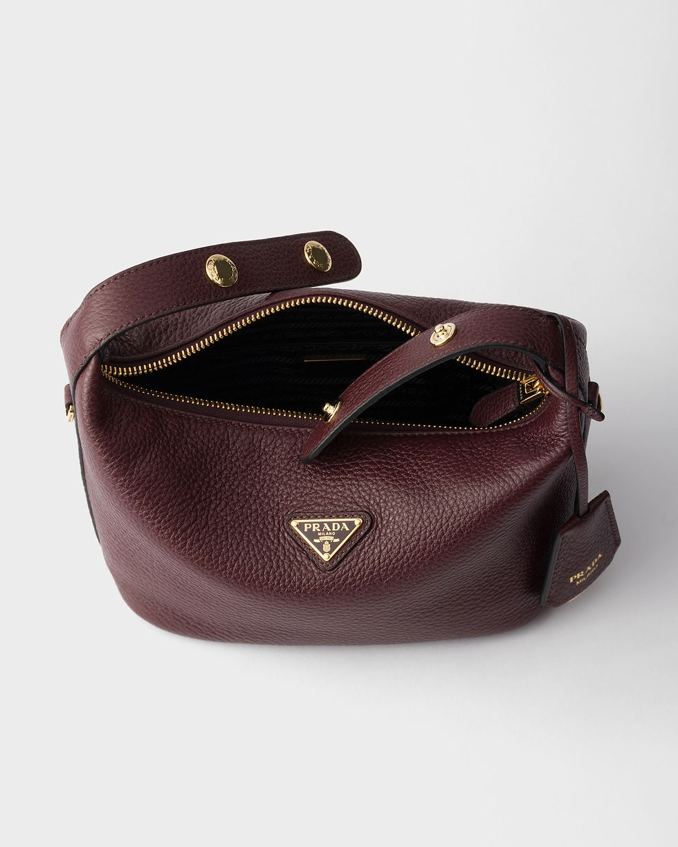 Thumbnail: Prada Chérie mini bag in burgundy calfskin – view 4