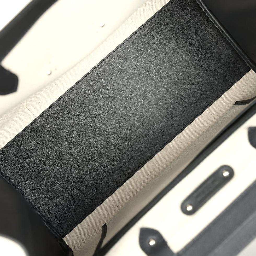 Thumbnail: Goyard Saigon tote in Jet Black multicolour Goyardine, interior base panel view