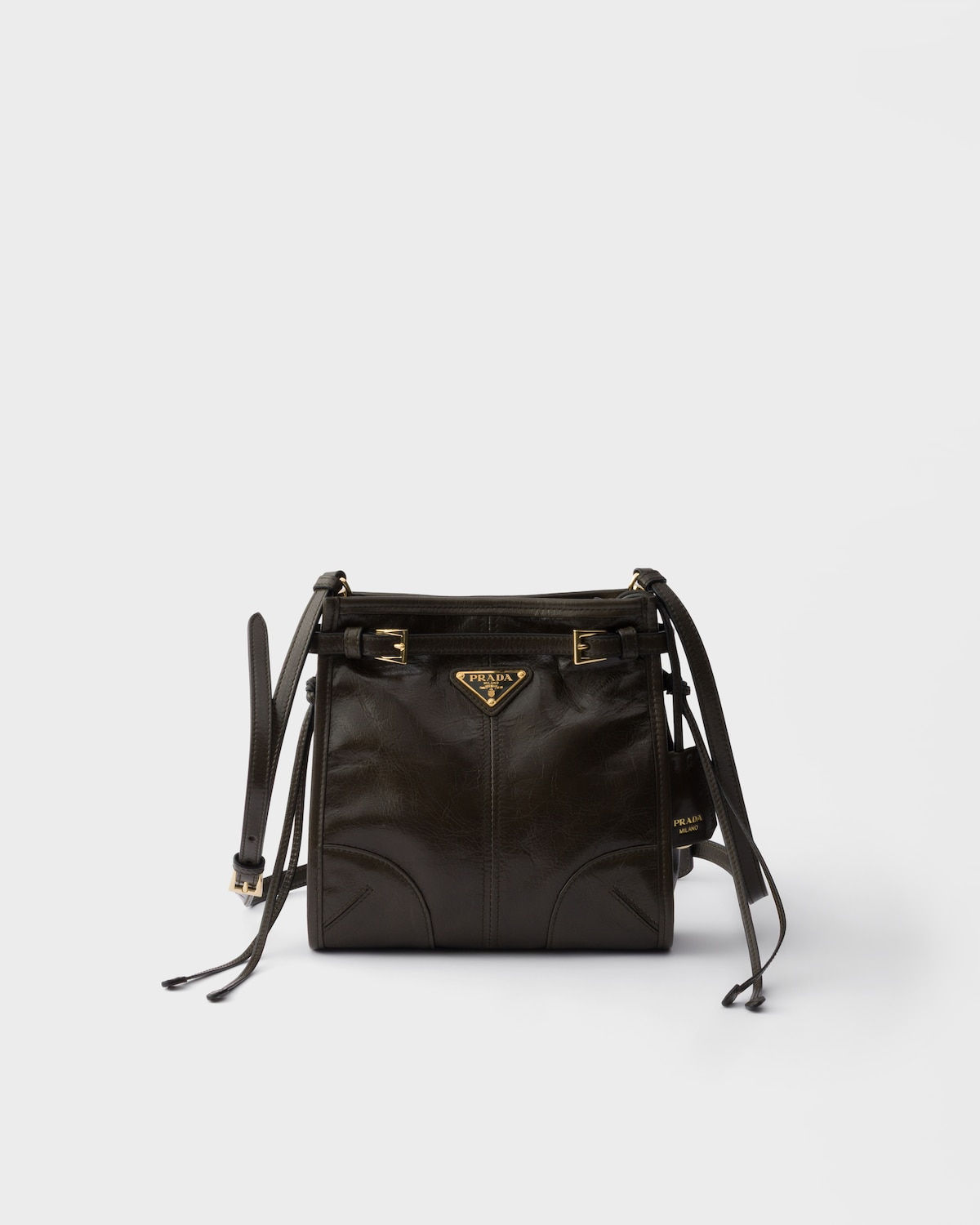 Prada Bonnie mini shoulder bag in forest calfskin – front view