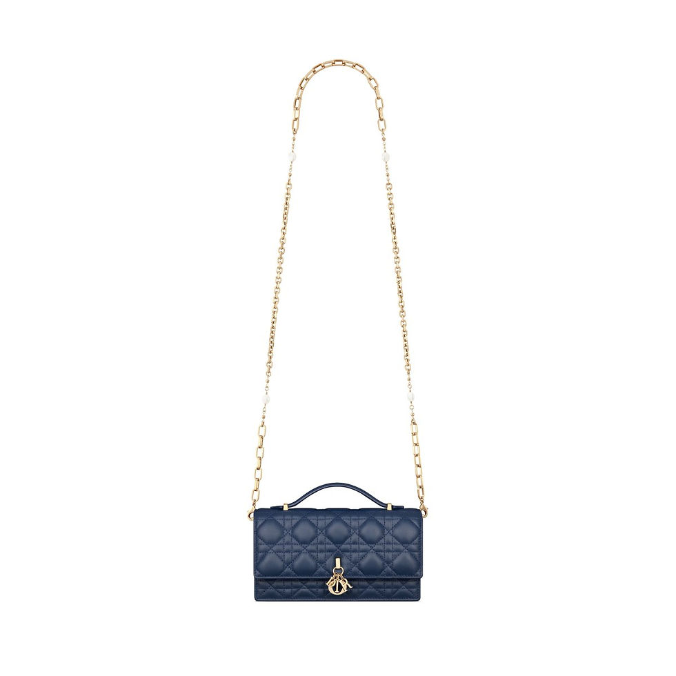 Thumbnail: Dior My Dior Mini bag in deep ocean blue Cannage lambskin – view 4