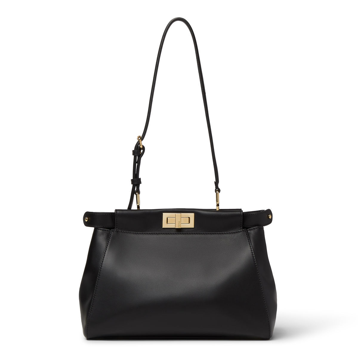 Fendi My Peekaboo Small bag in black calfskin – front view
