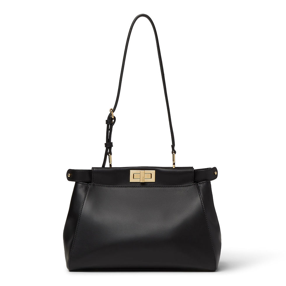 Fendi My Peekaboo Small bag in black calfskin – front view
