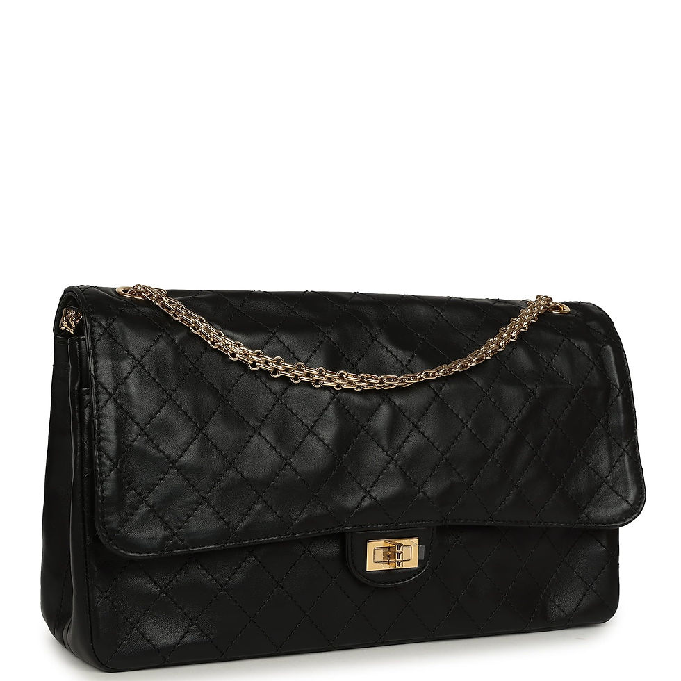 Back view of the black lambskin Reissue bag showing the rear slip pocket