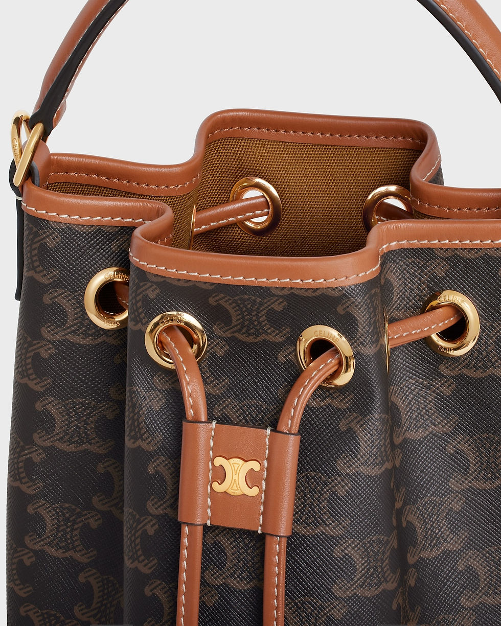 Thumbnail: Celine Teen Clara Bag in Tan Triomphe Canvas and Calfskin – view 4