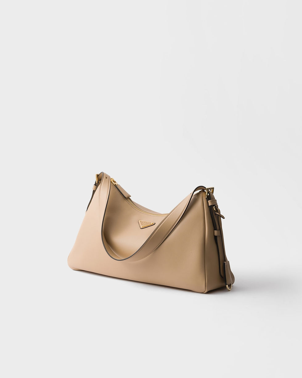 Prada Aimée large shoulder bag in sand leather – view 2