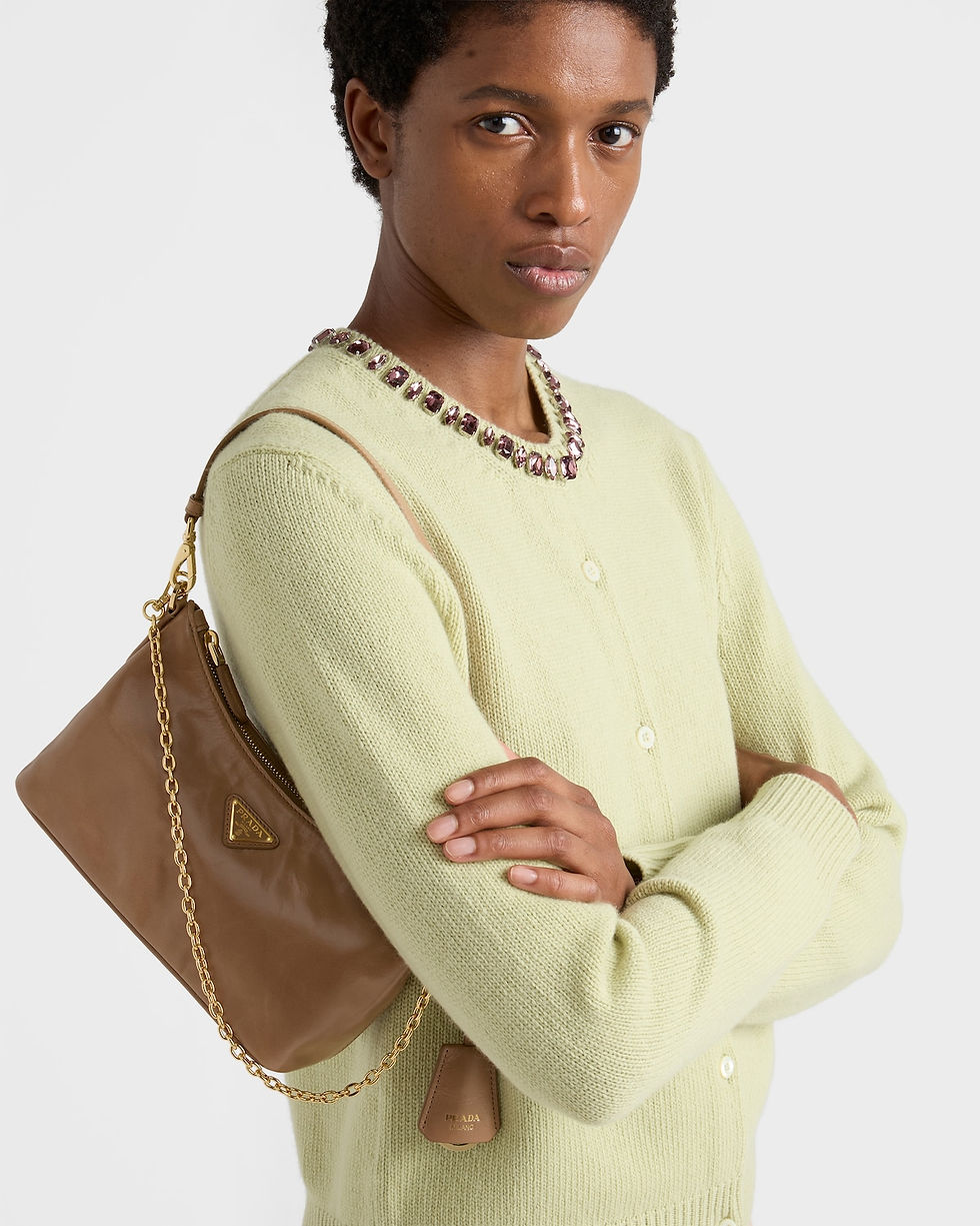 Thumbnail: Prada mini shoulder bag in cameo calfskin – view 8
