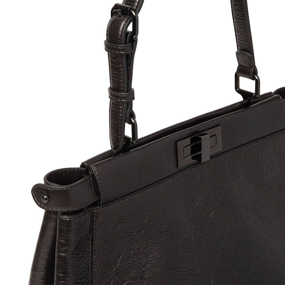 Thumbnail: Fendi My Peekaboo Medium bag in black crackled calfskin – view 8