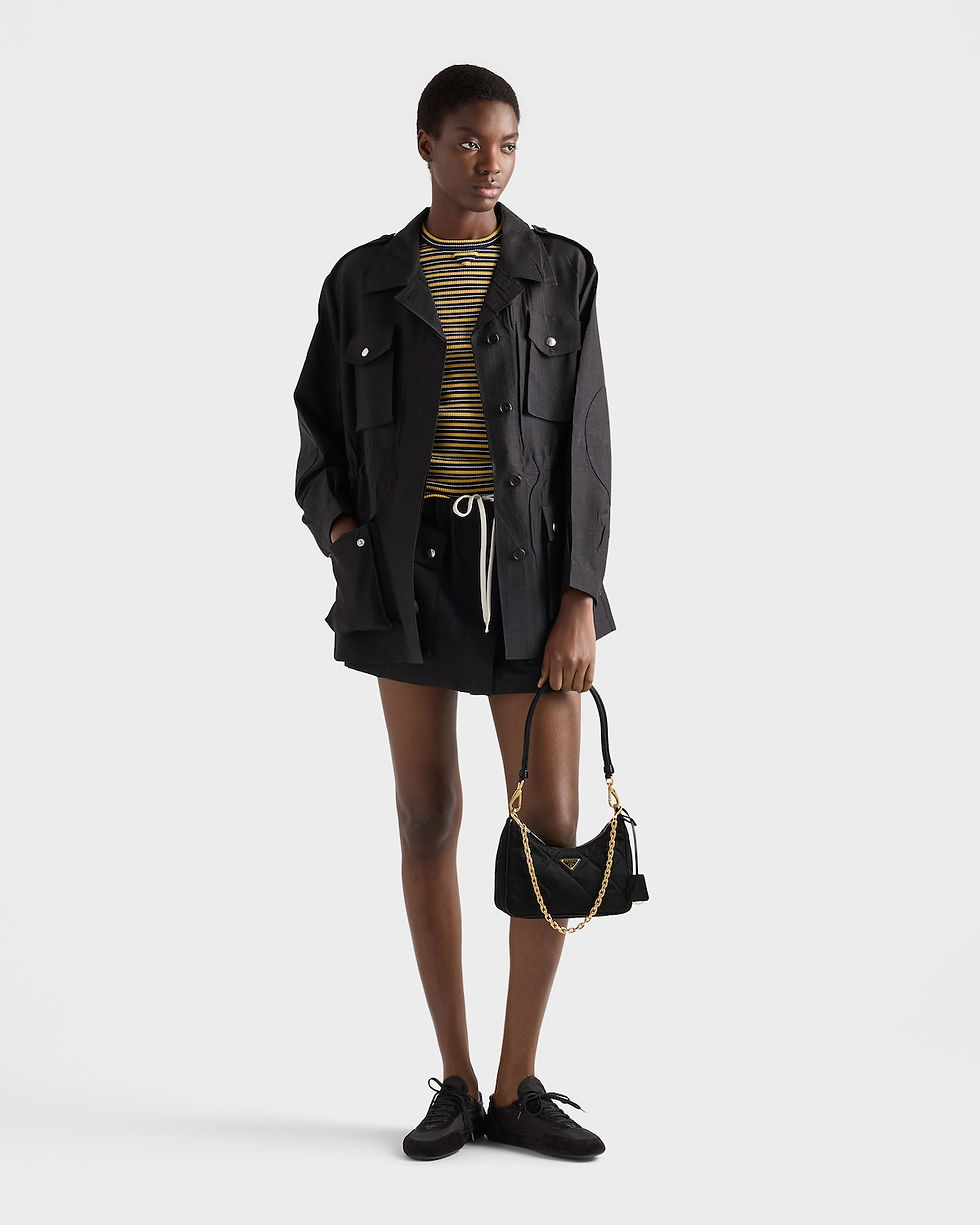 Prada Re-Edition quilted mini bag in black Re-Nylon – view 2