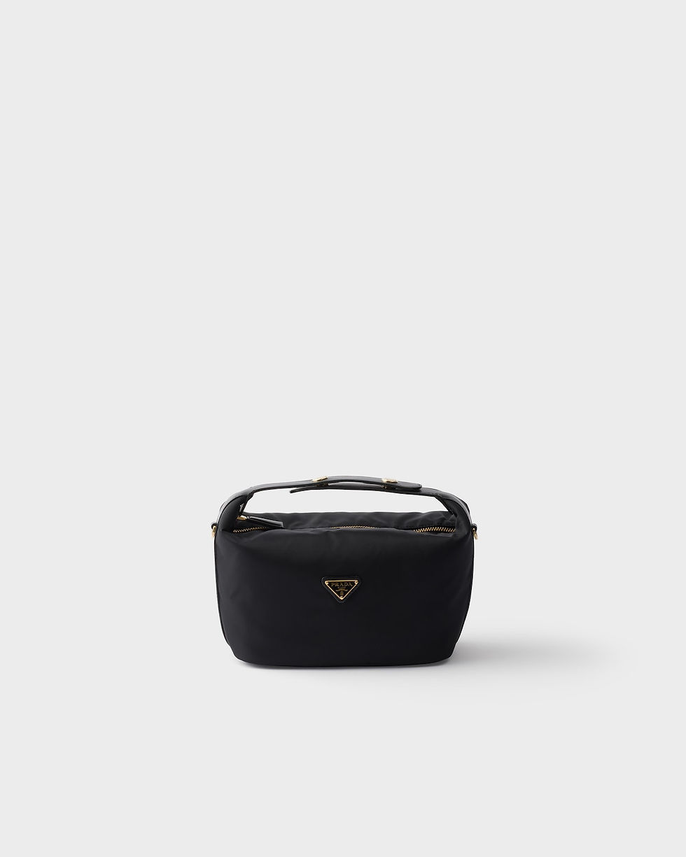 Prada Chérie mini bag in black Re-Nylon – front view