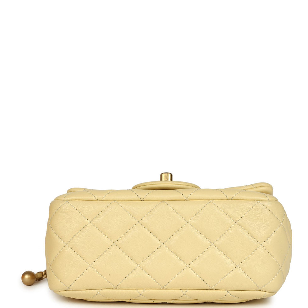 Thumbnail: Base view of the mini square flap bag showing its compact, structured silhouette