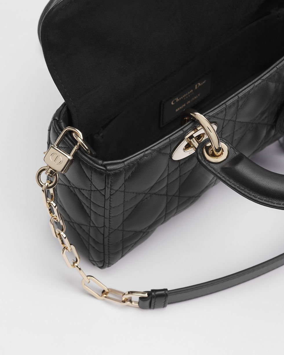 Thumbnail: Dior Small Lady D-Joy bag in black Cannage lambskin – view 4
