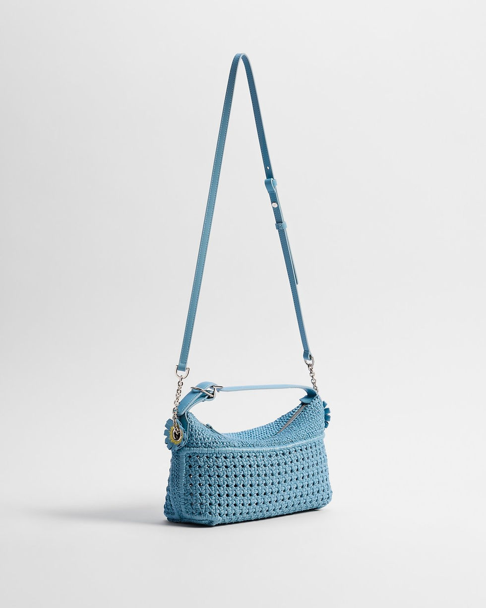 Thumbnail: Dior Dioriviera Nomad Pouch in blue raffia-effect technical fabric – view 3