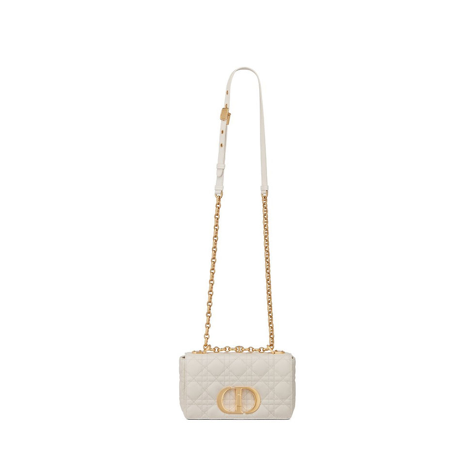 Thumbnail: Dior Small Caro Bag in ivory Cannage calfskin – view 4