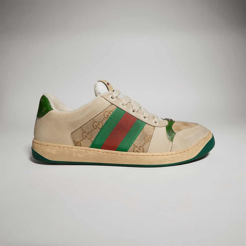 Thumbnail: Gucci Men's GG Screener sneaker - GG canvas/white leather