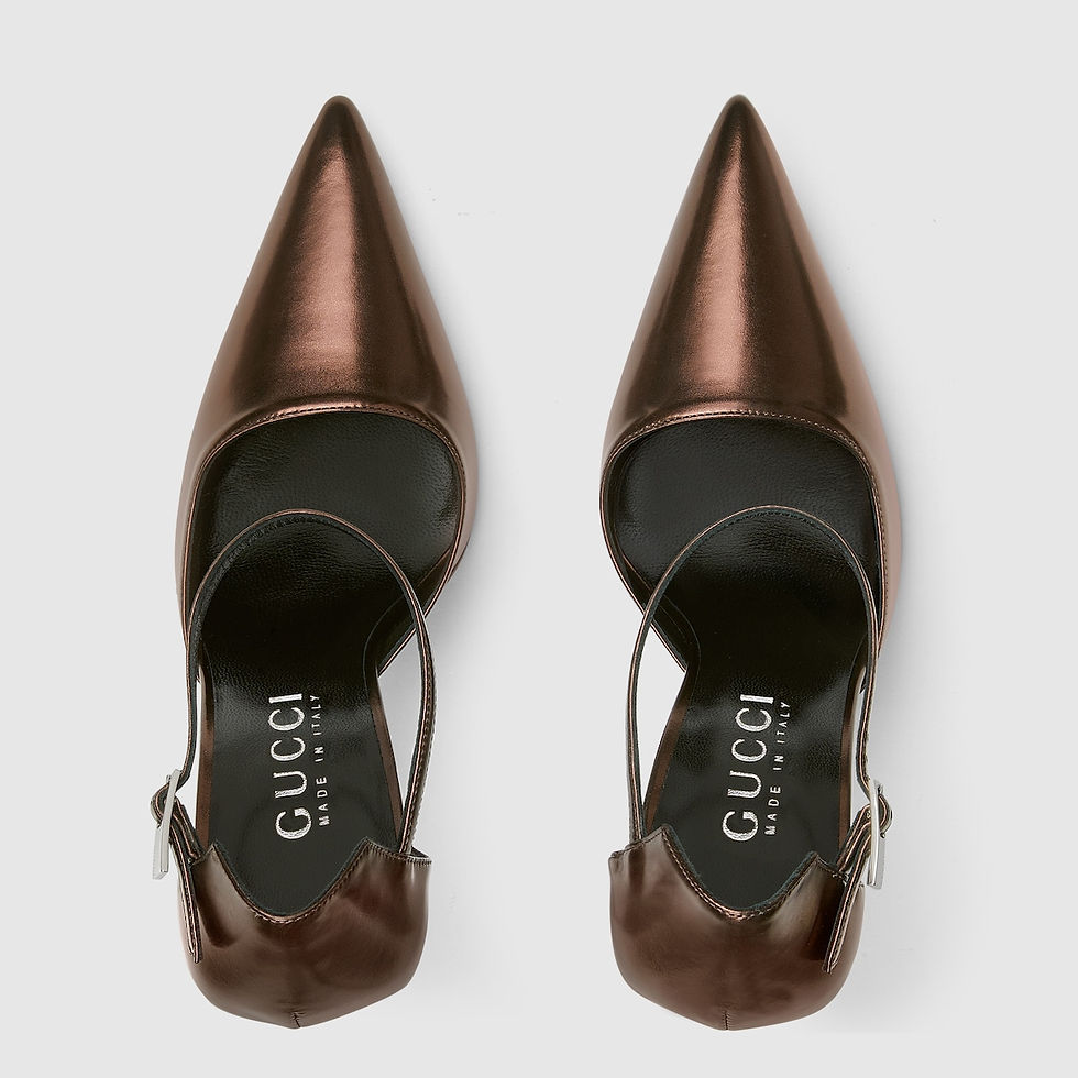 Thumbnail: Gucci Women's Bombshell pump - copper laminated leather