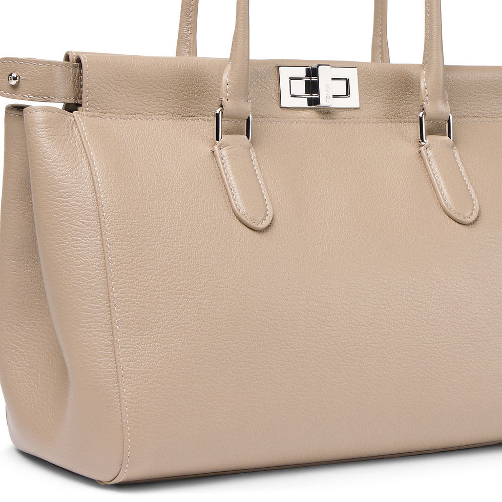 Thumbnail: Fendi Peekaboo Small Tote in dove grey full-grain calfskin – view 5