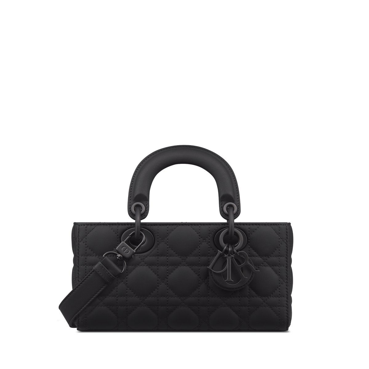 Dior Small Lady D-Joy bag in black ultramatte Cannage calfskin – front view