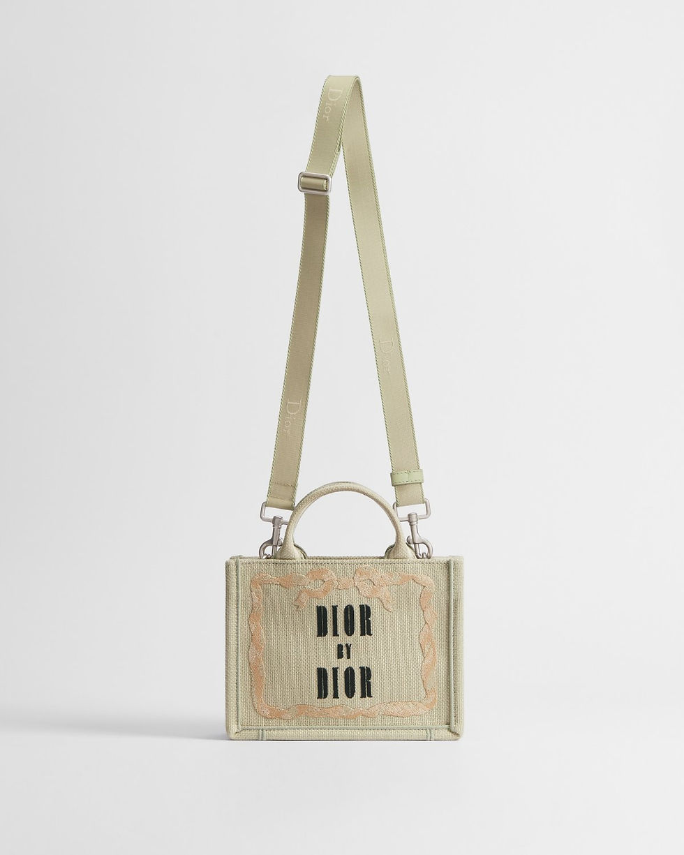 Dior Mini Book Tote with strap in beige cotton, Dior by Dior – view 2