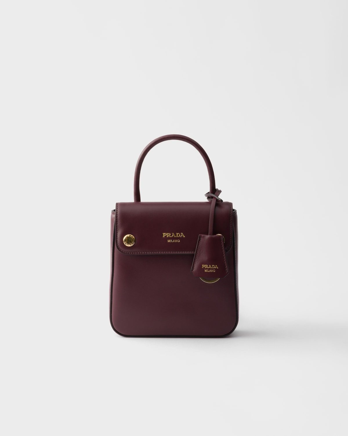 Prada Carry mini handbag in burgundy leather – front view