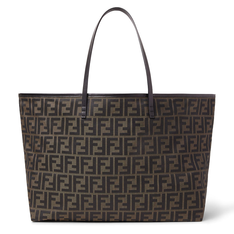 Fendi Roll Medium Shopper in brown Superlight FF Zucca fabric – front view