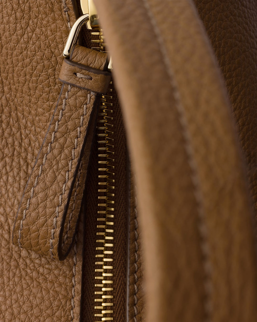 Thumbnail: Prada small shoulder bag in caramel calfskin with Re-Nylon interior – view 6
