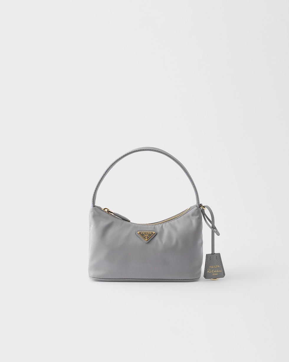 Prada Re-Edition 2008 mini bag in cloudy gray Re-Nylon – front view
