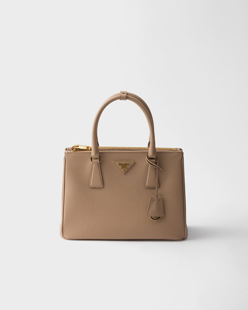 Prada Galleria medium bag in cameo Saffiano leather – front view