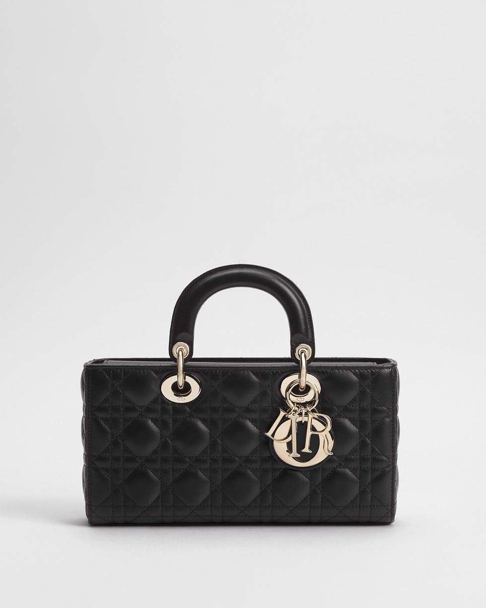 Dior Medium Lady D-Joy bag in black Cannage lambskin – front view