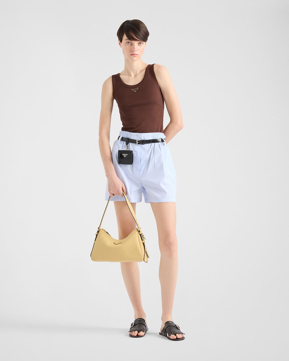 Prada Aimée medium shoulder bag in vanilla leather – view 2