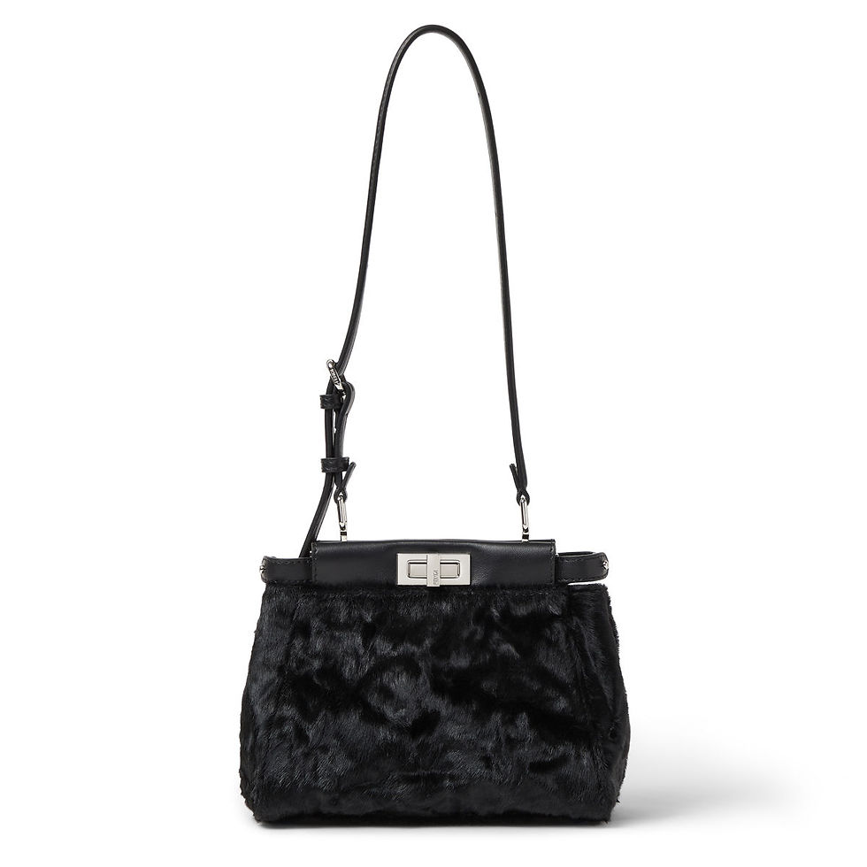 Fendi My Peekaboo XS bag in black pony-effect calfskin – front view