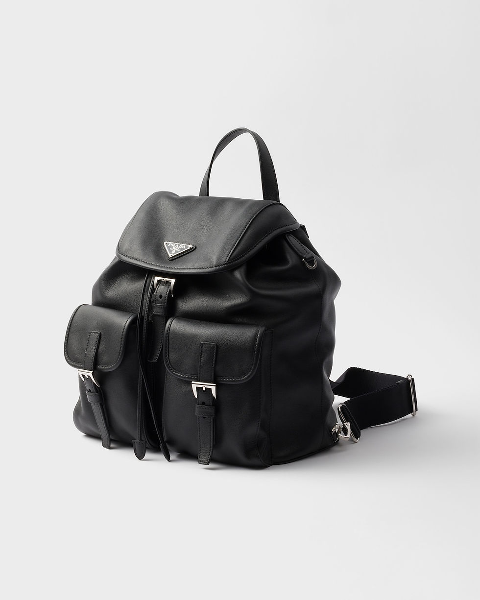 Prada medium backpack in black calfskin – view 2