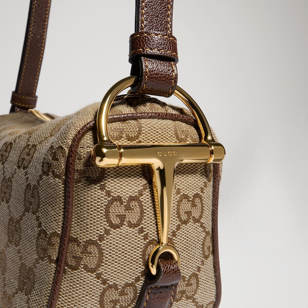 Thumbnail: Gucci Half Horsebit mini bag - sand and brown GG canvas