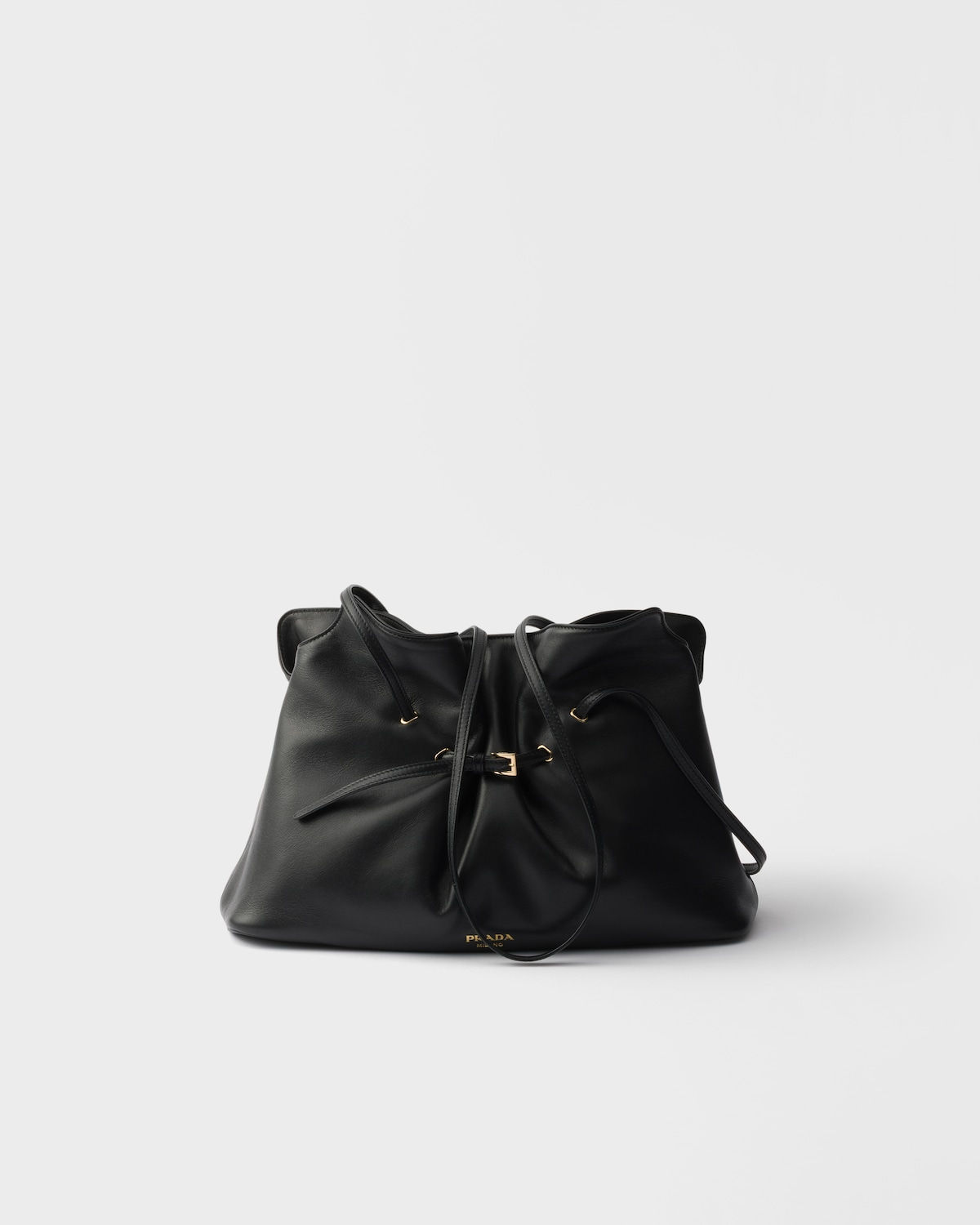 Prada Dada large tote bag in black nappa leather – front view
