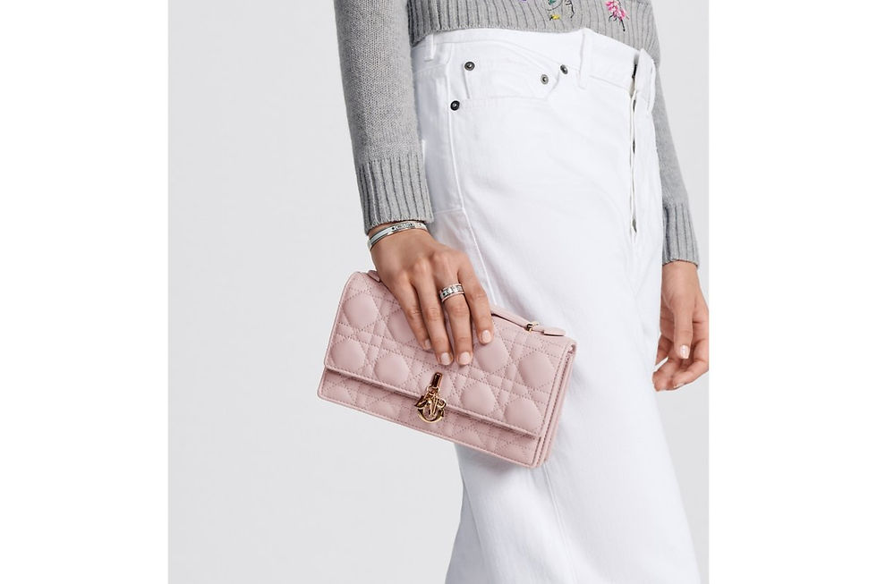 Thumbnail: Dior My Dior Mini bag in powder pink Cannage lambskin – view 9
