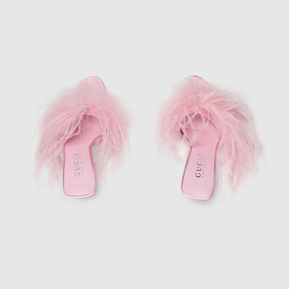 Thumbnail: Gucci Women's Bombshell slide sandal - light pink feather