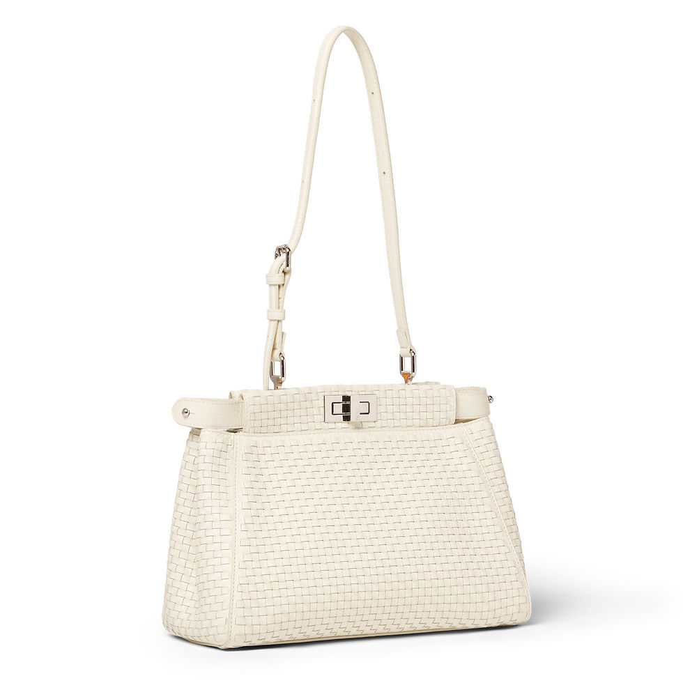 Fendi My Peekaboo Small bag in parchment woven calfskin – view 2