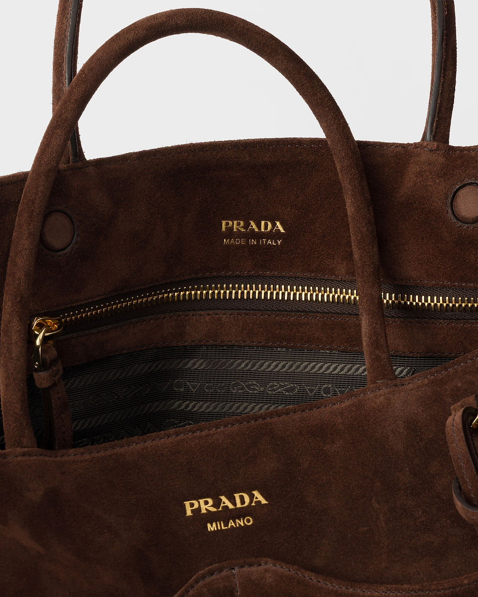Thumbnail: Prada Allusion large bag in dark brown suede – view 4
