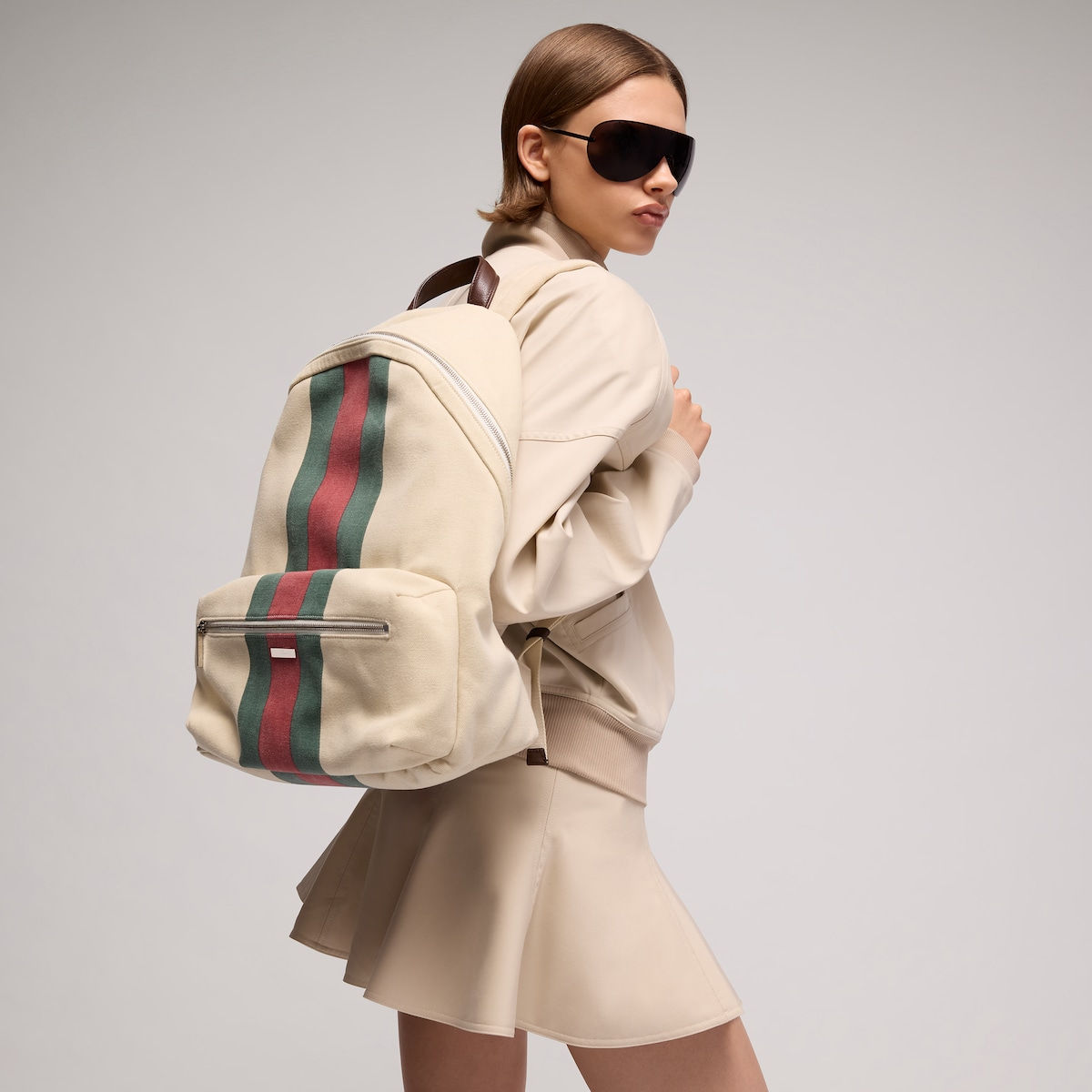 Gucci Positano large backpack - ivory canvas