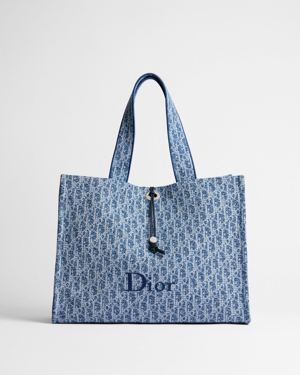 Dior Dioriviera large Spongy Book Tote in blue cotton – front view