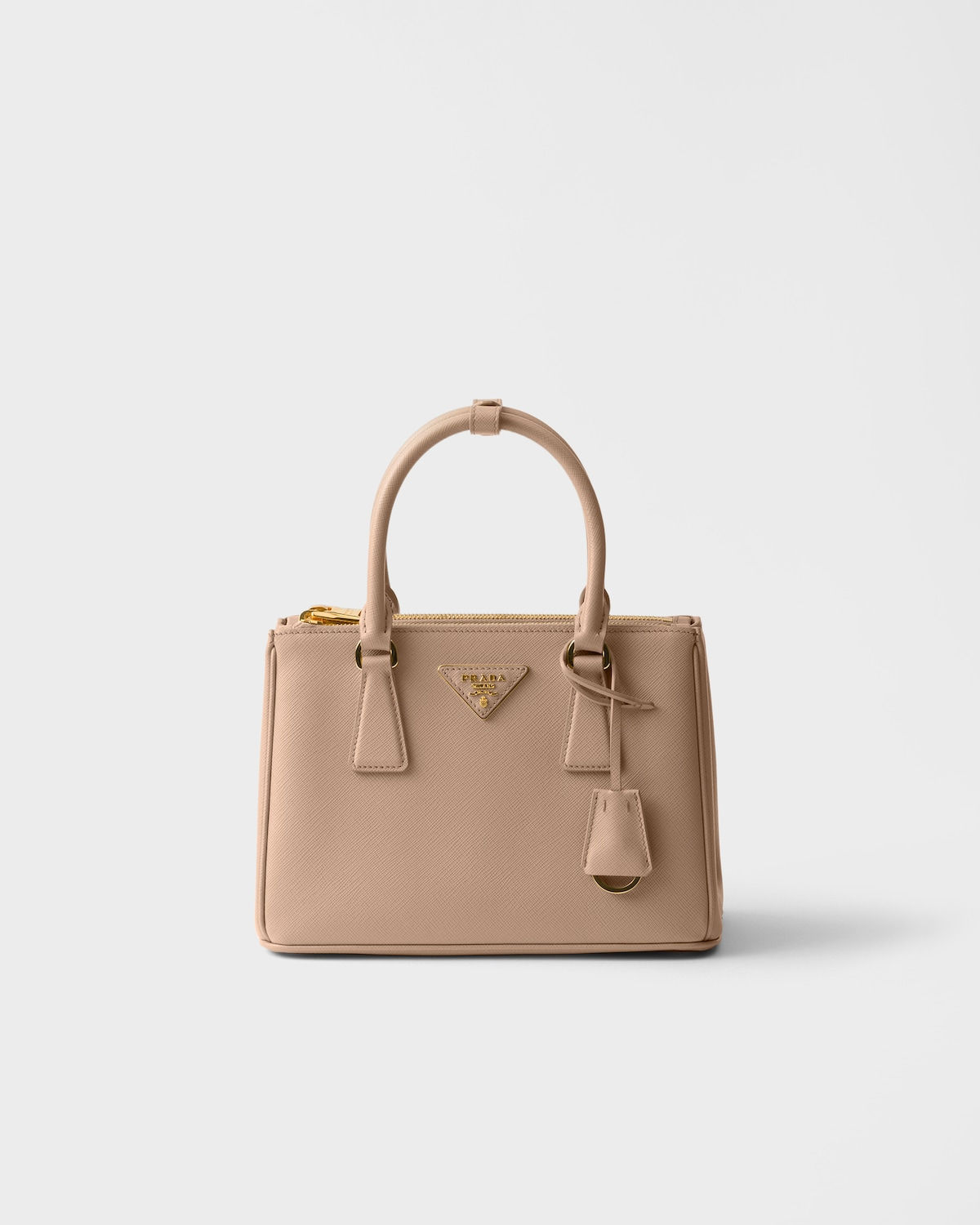 Prada Galleria small bag in cameo Saffiano leather – front view