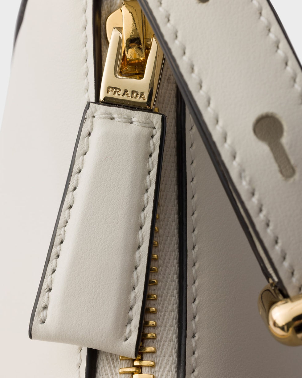 Thumbnail: Prada Arqué small shoulder bag in white calfskin – view 7
