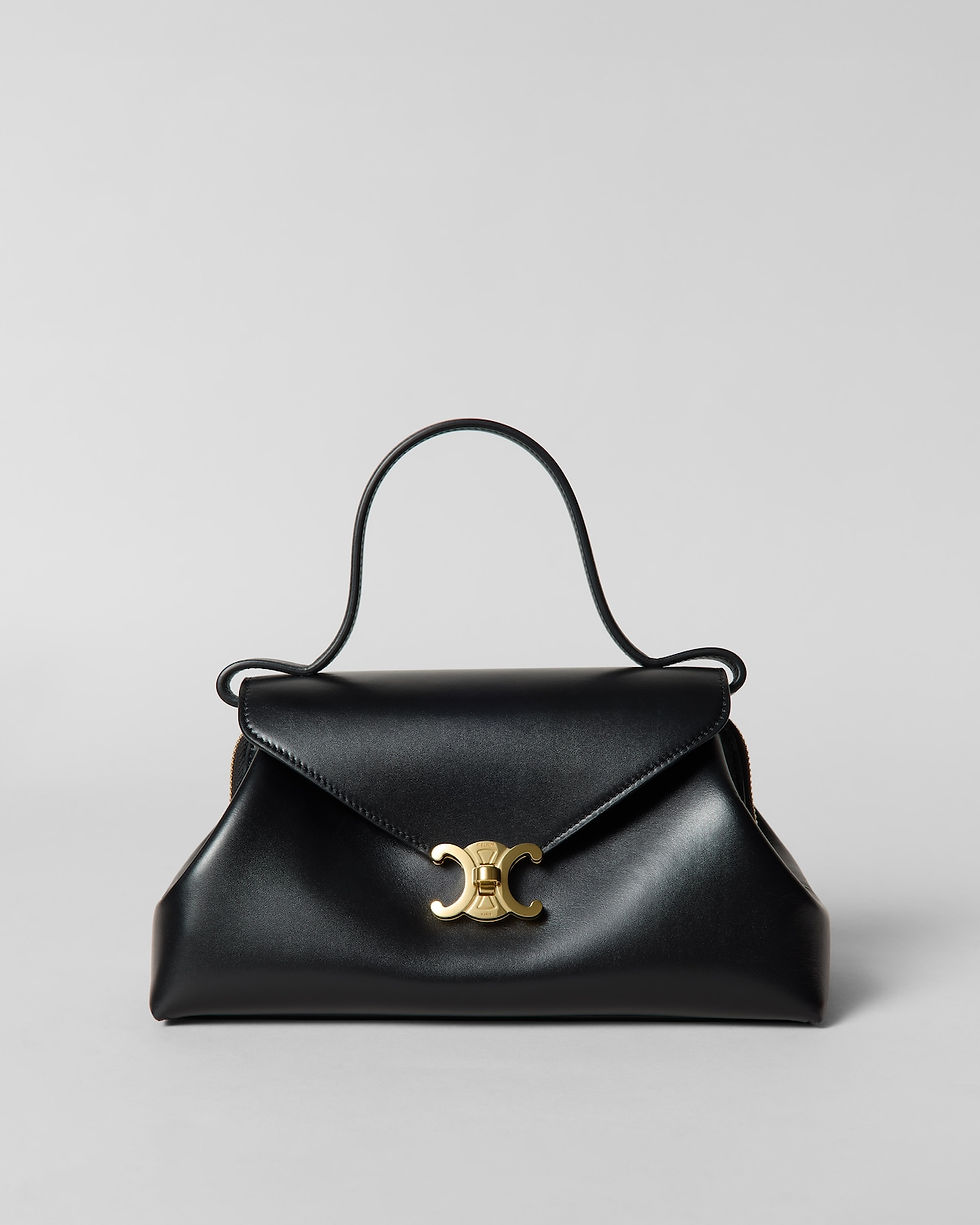 Celine Small Flair Bag in Black Shiny Calfskin – front view
