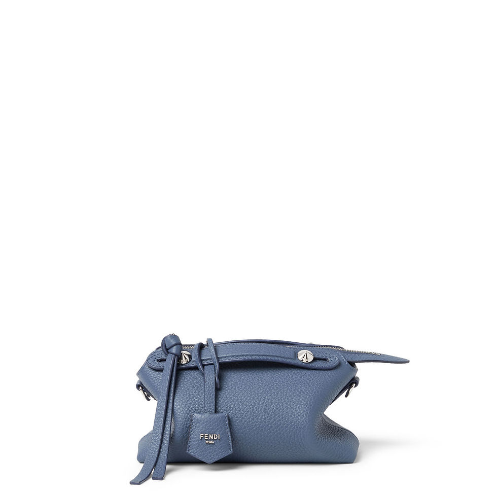 Fendi By The Way Soft Mini bag in light indigo Cuoio Romano leather – front view