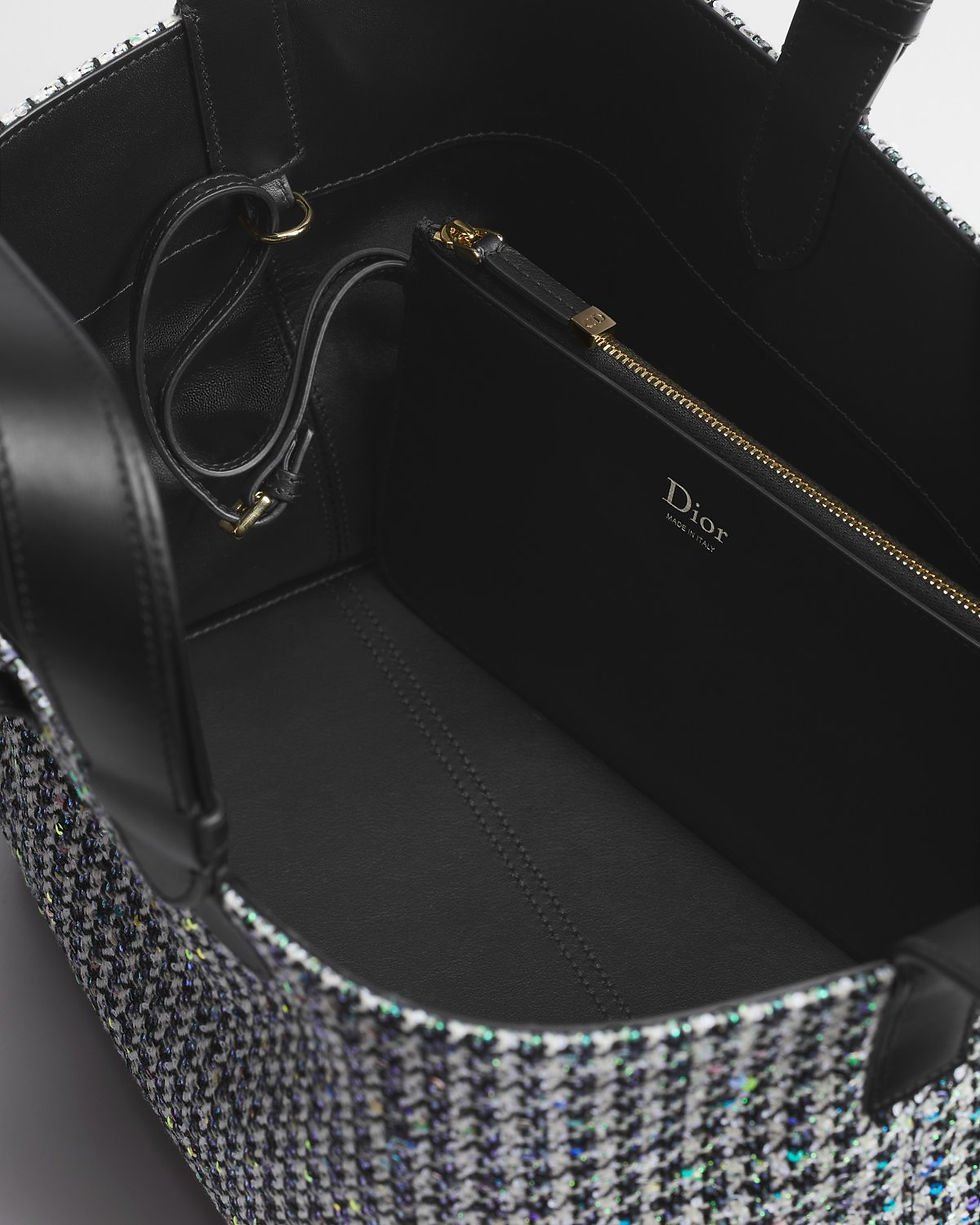 Dior Toujours Medium bag in multicolor houndstooth sequin embroidery – view 2