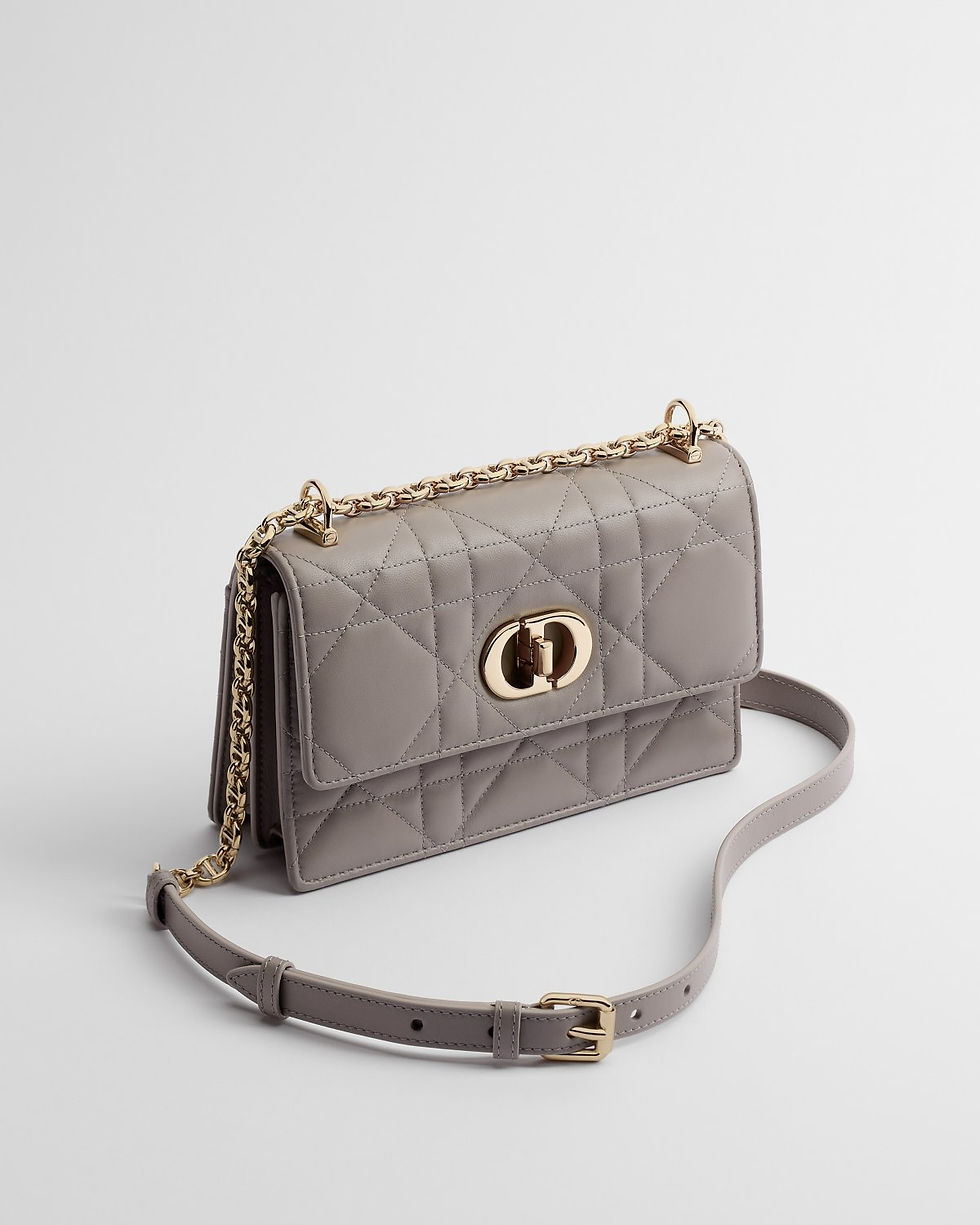 Dior Miss Caro mini bag in Gris Trianon gray Macrocannage lambskin – view 2