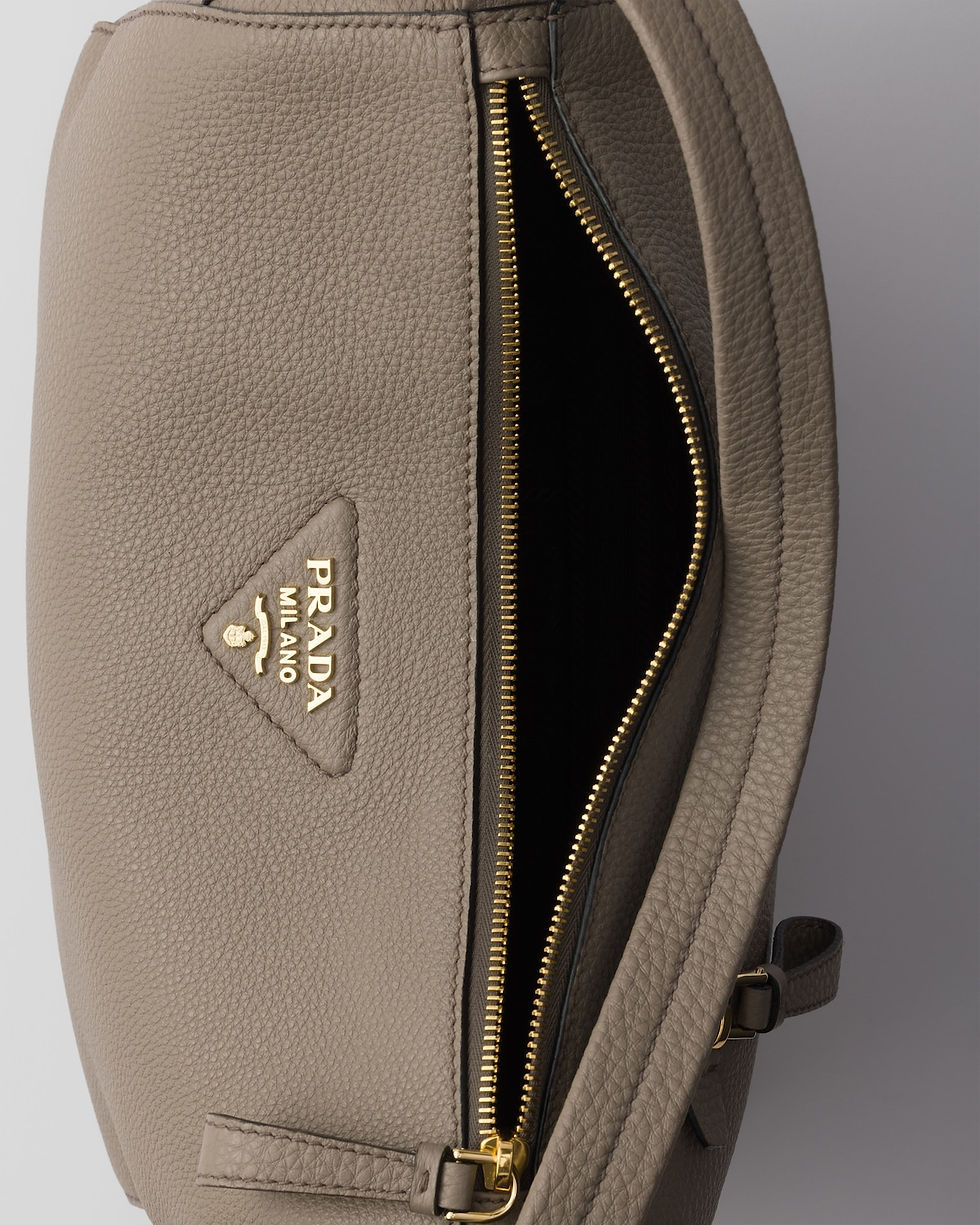 Thumbnail: Prada medium shoulder bag in clay gray calfskin – view 5