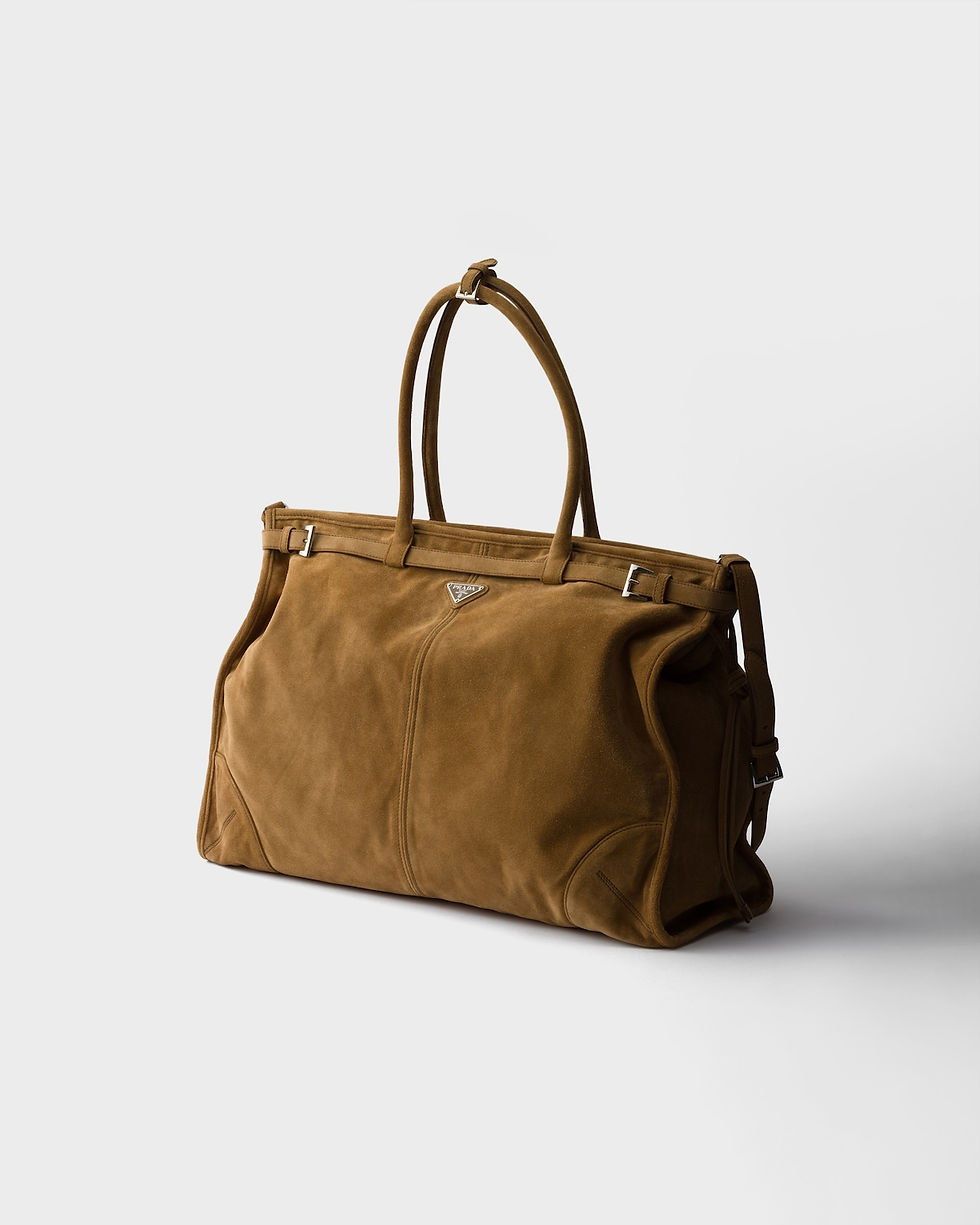 Prada Bonnie tote bag in cinnamon suede – view 2