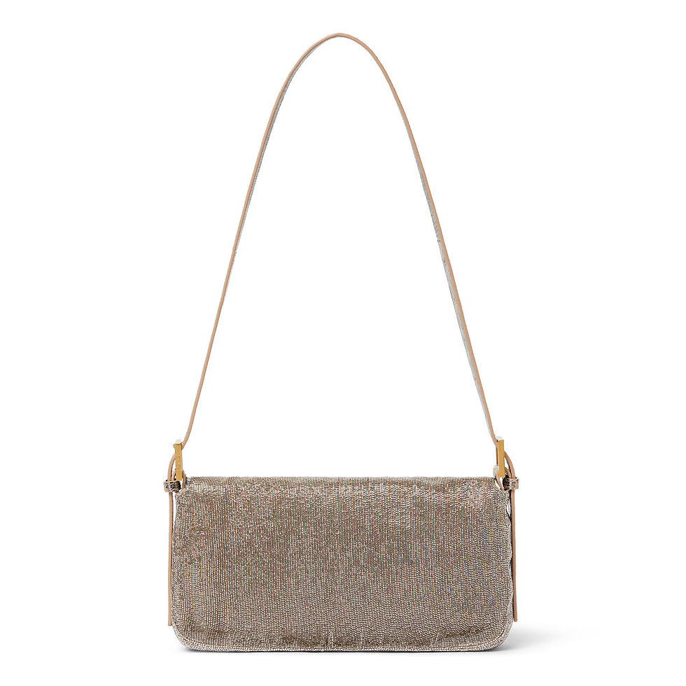 Thumbnail: Fendi Baguette 26424 bag in gold-tone micro-bead embroidery – view 6