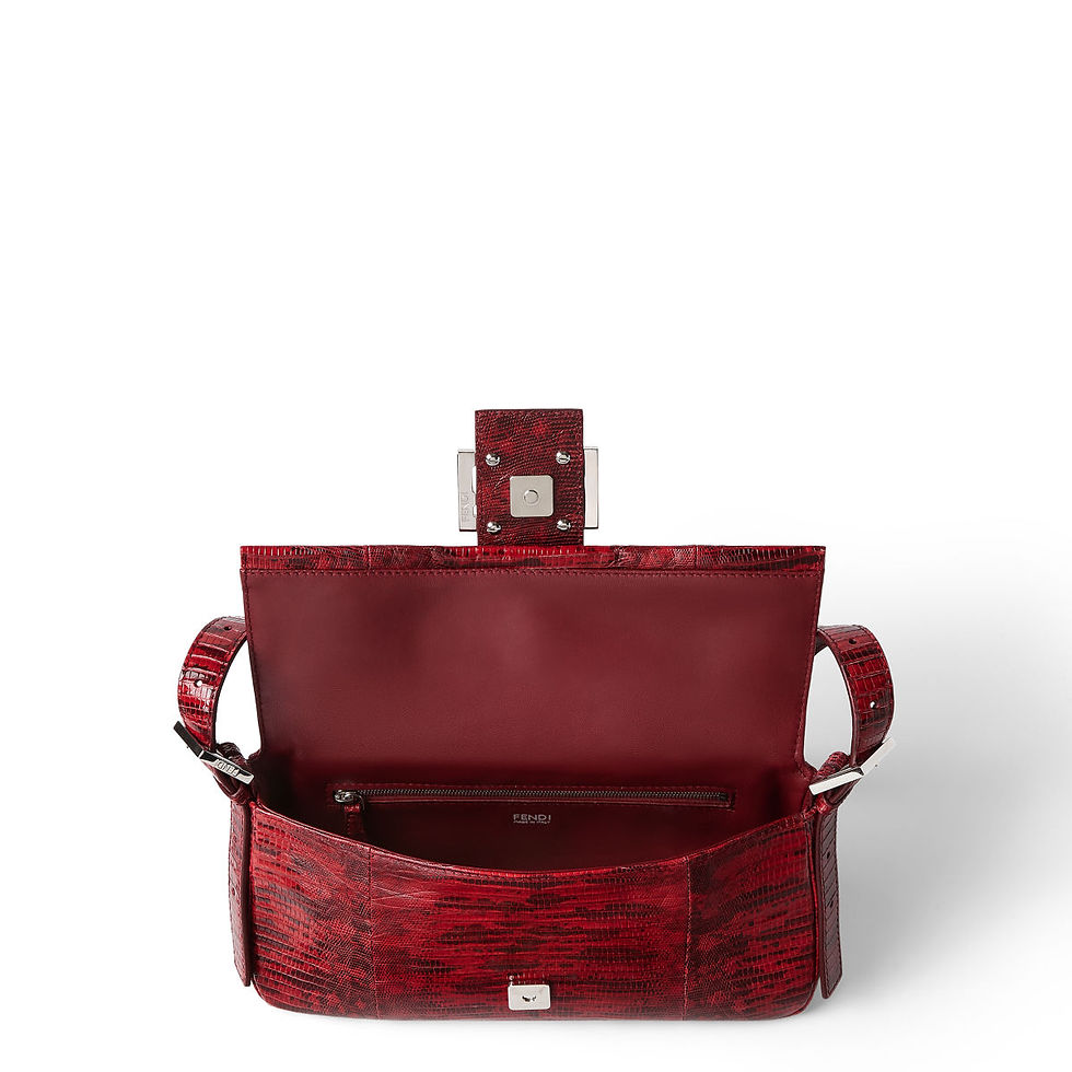 Thumbnail: Fendi Baguette 26424 bag in red fine leather – view 7
